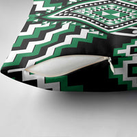 Green New Zealand Taniko Poutama Patikitiki Pillow Cover - Polynesian Pride