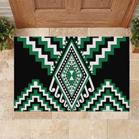 Green Aotearoa Taniko Poutama Patikitiki Rubber Doormat LT14 Green - Polynesian Pride