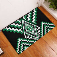 Green Aotearoa Taniko Poutama Patikitiki Rubber Doormat LT14 - Polynesian Pride