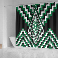 Green Aotearoa Taniko Poutama Patikitiki Shower Curtain