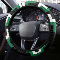 Green Aotearoa Taniko Poutama Patikitiki Steering Wheel Cover LT14 - Polynesian Pride