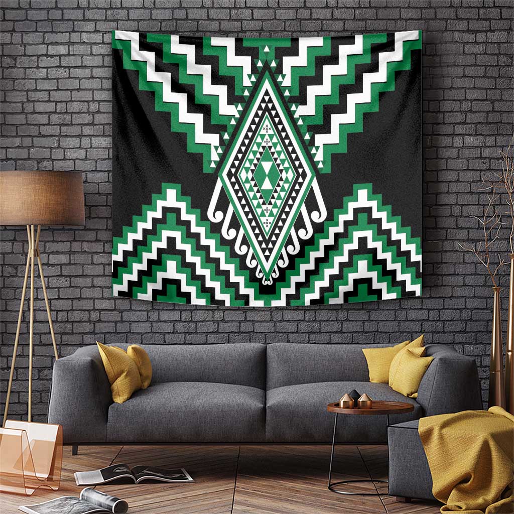 Green Aotearoa Taniko Poutama Patikitiki Tapestry