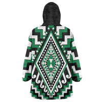 Green Aotearoa Taniko Poutama Patikitiki Wearable Blanket Hoodie LT14 - Polynesian Pride