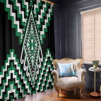 Green Aotearoa Taniko Poutama Patikitiki Window Curtain LT14 - Polynesian Pride