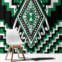 Green Aotearoa Taniko Poutama Patikitiki Window Curtain LT14 - Polynesian Pride