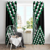 Green Aotearoa Taniko Poutama Patikitiki Window Curtain LT14 - Polynesian Pride