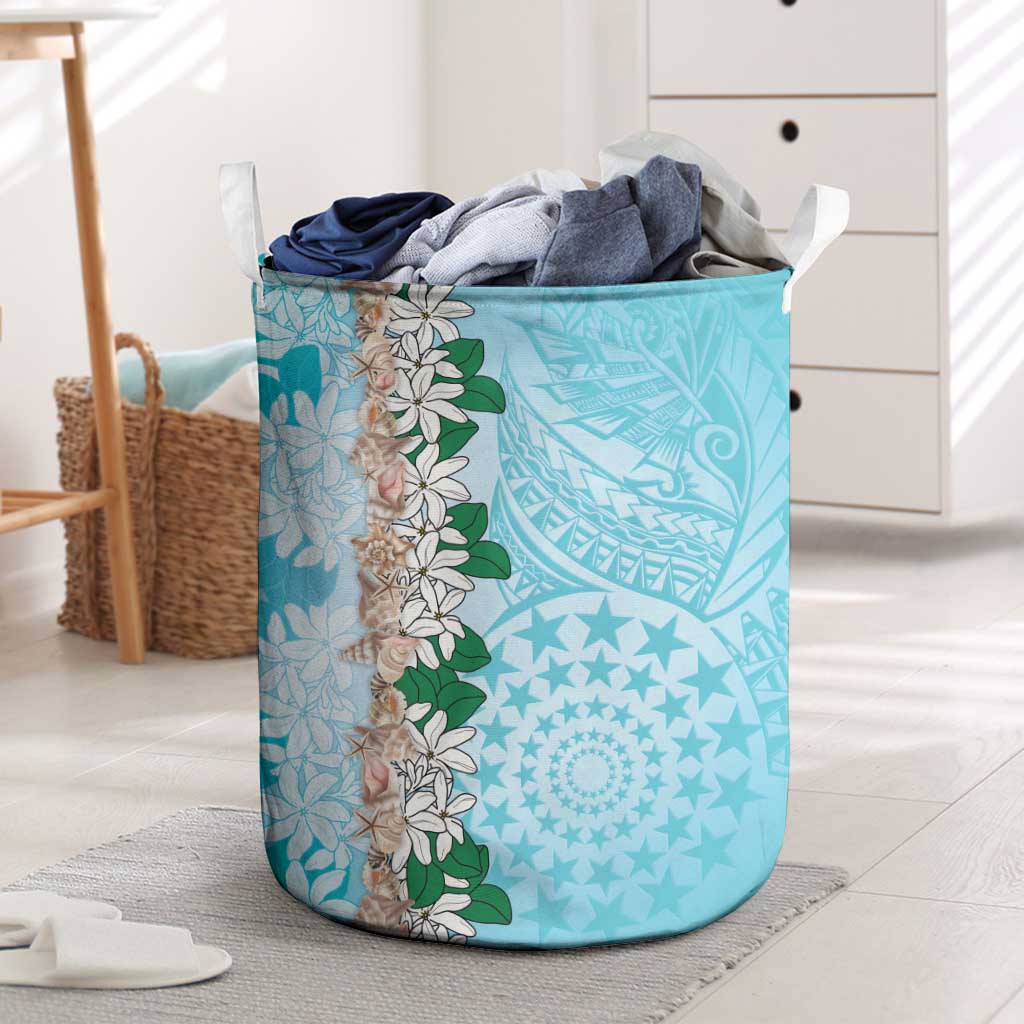 Cook Islands Tiare Maori With Conch Shell Laundry Basket Pasifika Fest Polynesian Tattoo Turquoise