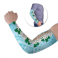 Cook Islands Tiare Maori With Conch Shell Arm Sleeves Pasifika Fest Polynesian Tattoo Turquoise LT14 Set of 2 Turquoise - Polynesian Pride
