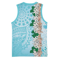 Cook Islands Tiare Maori With Conch Shell Basketball Jersey Pasifika Fest Polynesian Tattoo Turquoise LT14 - Polynesian Pride