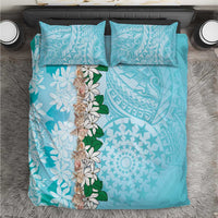 Cook Islands Tiare Maori With Conch Shell Bedding Set Pasifika Fest Polynesian Tattoo Turquoise LT14 Turquoise - Polynesian Pride
