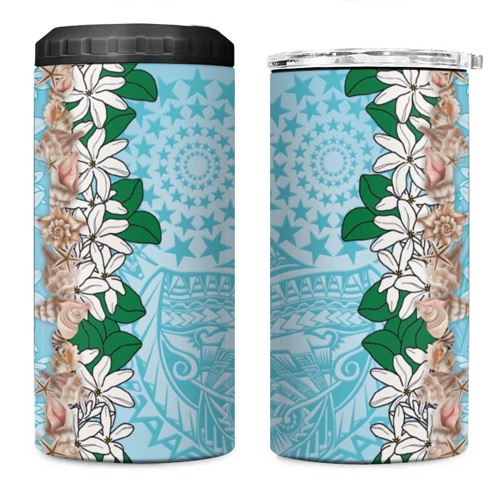 Cook Islands Tiare Maori With Conch Shell 4 in 1 Can Cooler Tumbler Pasifika Fest Polynesian Tattoo Turquoise LT14 One Size: 16 oz Turquoise - Polynesian Pride