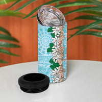 Cook Islands Tiare Maori With Conch Shell 4 in 1 Can Cooler Tumbler Pasifika Fest Polynesian Tattoo Turquoise LT14 - Polynesian Pride