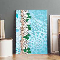 Cook Islands Tiare Maori With Conch Shell Canvas Wall Art Pasifika Fest Polynesian Tattoo Turquoise LT14 - Polynesian Pride