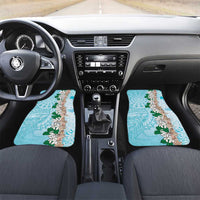 Cook Islands Tiare Maori With Conch Shell Car Mats Pasifika Fest Polynesian Tattoo Turquoise LT14 Set 2pcs - Front Turquoise - Polynesian Pride