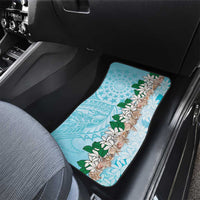 Cook Islands Tiare Maori With Conch Shell Car Mats Pasifika Fest Polynesian Tattoo Turquoise LT14 - Polynesian Pride