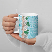Cook Islands Tiare Maori With Conch Shell Ceramic Mug Pasifika Fest Polynesian Tattoo Turquoise LT14 - Polynesian Pride