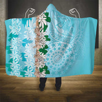 Cook Islands Tiare Maori With Conch Shell Hooded Blanket Pasifika Fest Polynesian Tattoo Turquoise LT14 - Polynesian Pride