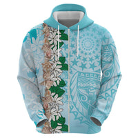 Cook Islands Tiare Maori With Conch Shell Hoodie Pasifika Fest Polynesian Tattoo Turquoise LT14 - Polynesian Pride