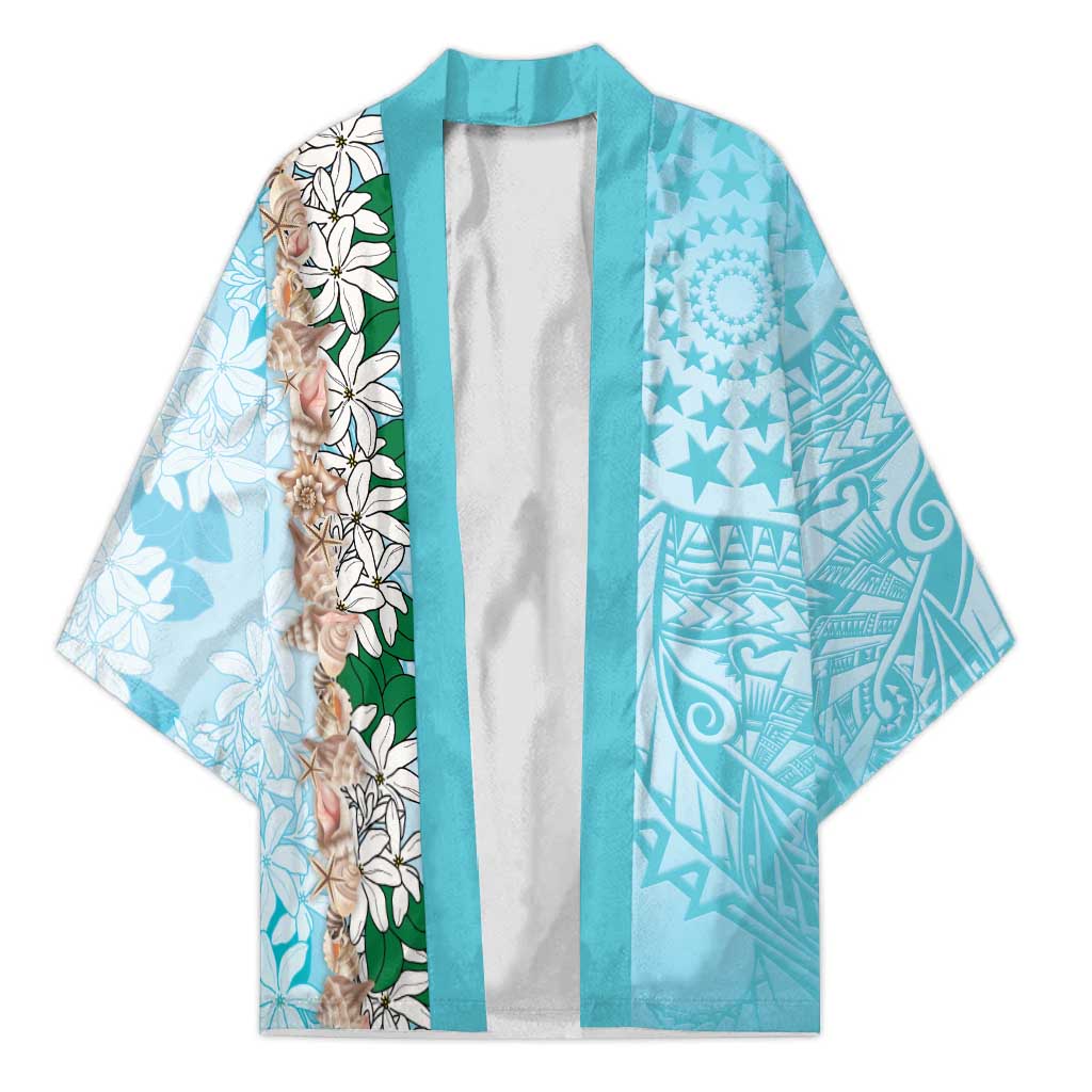 Cook Islands Tiare Maori With Conch Shell Kimono Pasifika Fest Polynesian Tattoo Turquoise