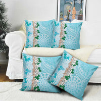 Cook Islands Tiare Maori With Conch Shell Pillow Cover Pasifika Fest Polynesian Tattoo Turquoise LT14 - Polynesian Pride