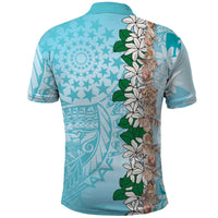Cook Islands Tiare Maori With Conch Shell Polo Shirt Pasifika Fest Polynesian Tattoo Turquoise LT14 - Polynesian Pride