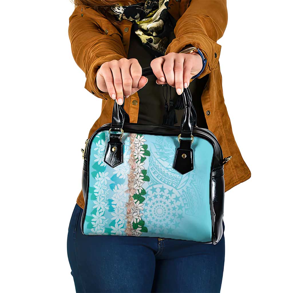 Cook Islands Tiare Maori With Conch Shell Shoulder Handbag Pasifika Fest Polynesian Tattoo Turquoise LT14 One Size Turquoise - Polynesian Pride