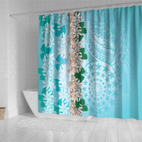 Cook Islands Tiare Maori With Conch Shell Shower Curtain Pasifika Fest Polynesian Tattoo Turquoise LT14 - Polynesian Pride