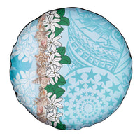 Cook Islands Tiare Maori With Conch Shell Spare Tire Cover Pasifika Fest Polynesian Tattoo Turquoise LT14 - Polynesian Pride