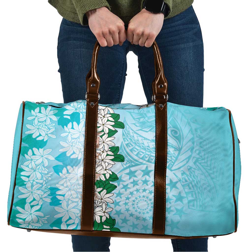 Cook Islands Tiare Maori With Conch Shell Travel Bag Pasifika Fest Polynesian Tattoo Turquoise LT14 Turquoise - Polynesian Pride