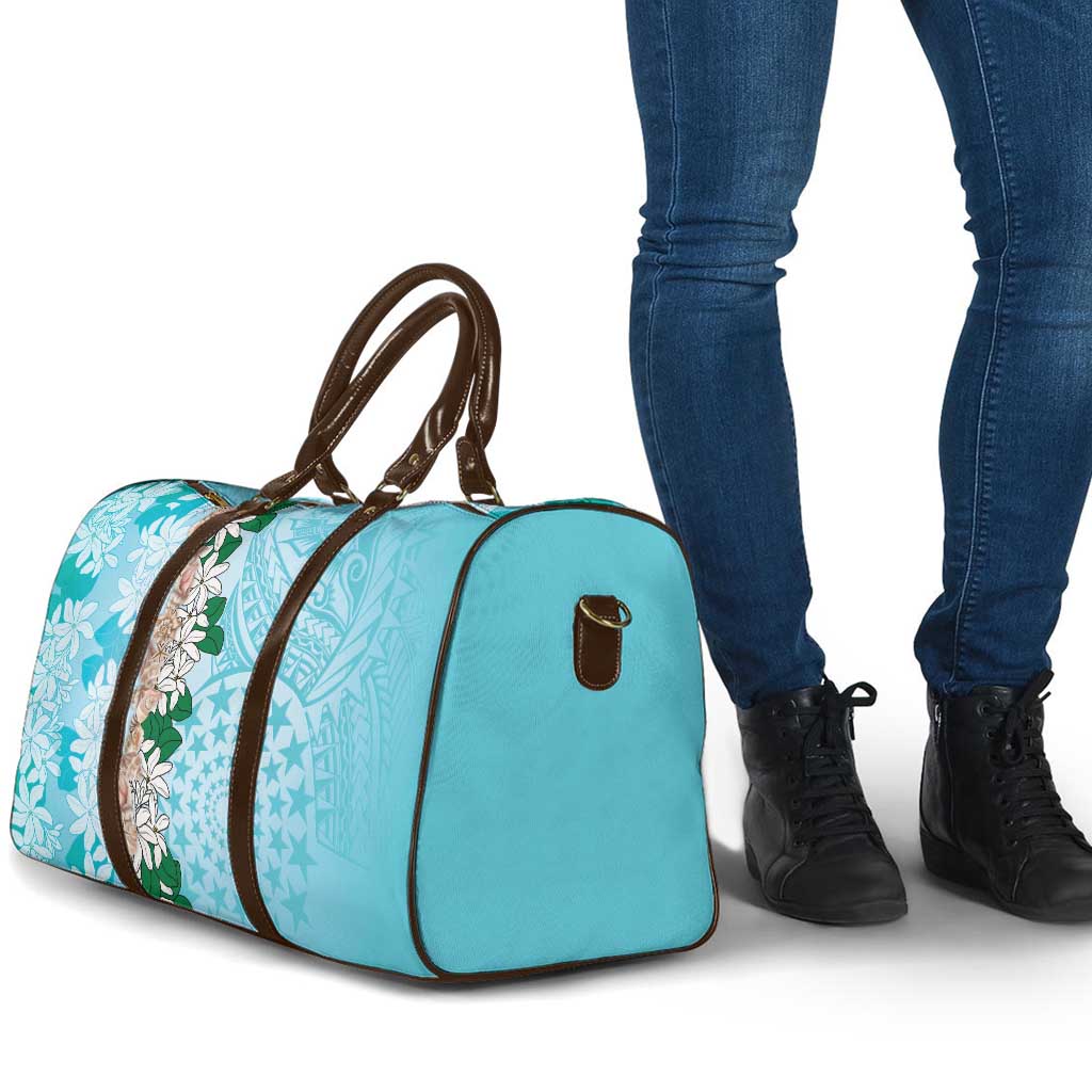 Cook Islands Tiare Maori With Conch Shell Travel Bag Pasifika Fest Polynesian Tattoo Turquoise LT14 - Polynesian Pride