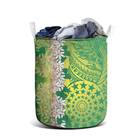 Cook Islands Tiare Maori With Conch Shell Laundry Basket Pasifika Fest Polynesian Tattoo Green LT14 - Polynesian Pride
