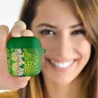Cook Islands Tiare Maori With Conch Shell AirPods Case Pasifika Fest Polynesian Tattoo Green LT14 - Polynesian Pride