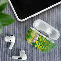 Cook Islands Tiare Maori With Conch Shell AirPods Case Pasifika Fest Polynesian Tattoo Green LT14 - Polynesian Pride