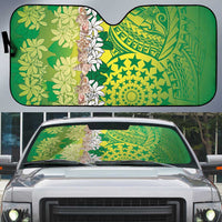 Cook Islands Tiare Maori With Conch Shell Auto Sun Shade Pasifika Fest Polynesian Tattoo Green