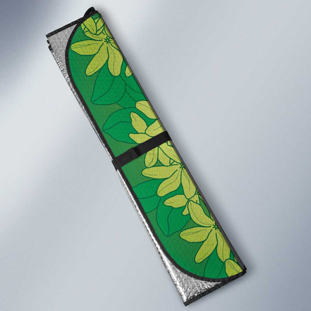 Cook Islands Tiare Maori With Conch Shell Auto Sun Shade Pasifika Fest Polynesian Tattoo Green