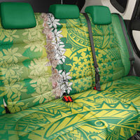 Cook Islands Tiare Maori With Conch Shell Back Car Seat Cover Pasifika Fest Polynesian Tattoo Green LT14 - Polynesian Pride