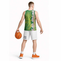 Cook Islands Tiare Maori With Conch Shell Basketball Jersey Pasifika Fest Polynesian Tattoo Green LT14 - Polynesian Pride
