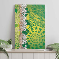 Cook Islands Tiare Maori With Conch Shell Canvas Wall Art Pasifika Fest Polynesian Tattoo Green LT14 - Polynesian Pride