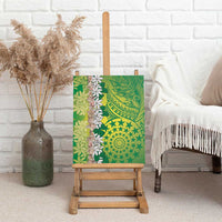 Cook Islands Tiare Maori With Conch Shell Canvas Wall Art Pasifika Fest Polynesian Tattoo Green LT14 - Polynesian Pride