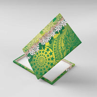 Cook Islands Tiare Maori With Conch Shell Canvas Wall Art Pasifika Fest Polynesian Tattoo Green LT14 With Frame Green - Polynesian Pride