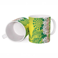 Cook Islands Tiare Maori With Conch Shell Ceramic Mug Pasifika Fest Polynesian Tattoo Green LT14 - Polynesian Pride