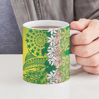 Cook Islands Tiare Maori With Conch Shell Ceramic Mug Pasifika Fest Polynesian Tattoo Green LT14 - Polynesian Pride
