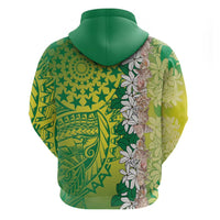 Cook Islands Tiare Maori With Conch Shell Hoodie Pasifika Fest Polynesian Tattoo Green LT14 - Polynesian Pride