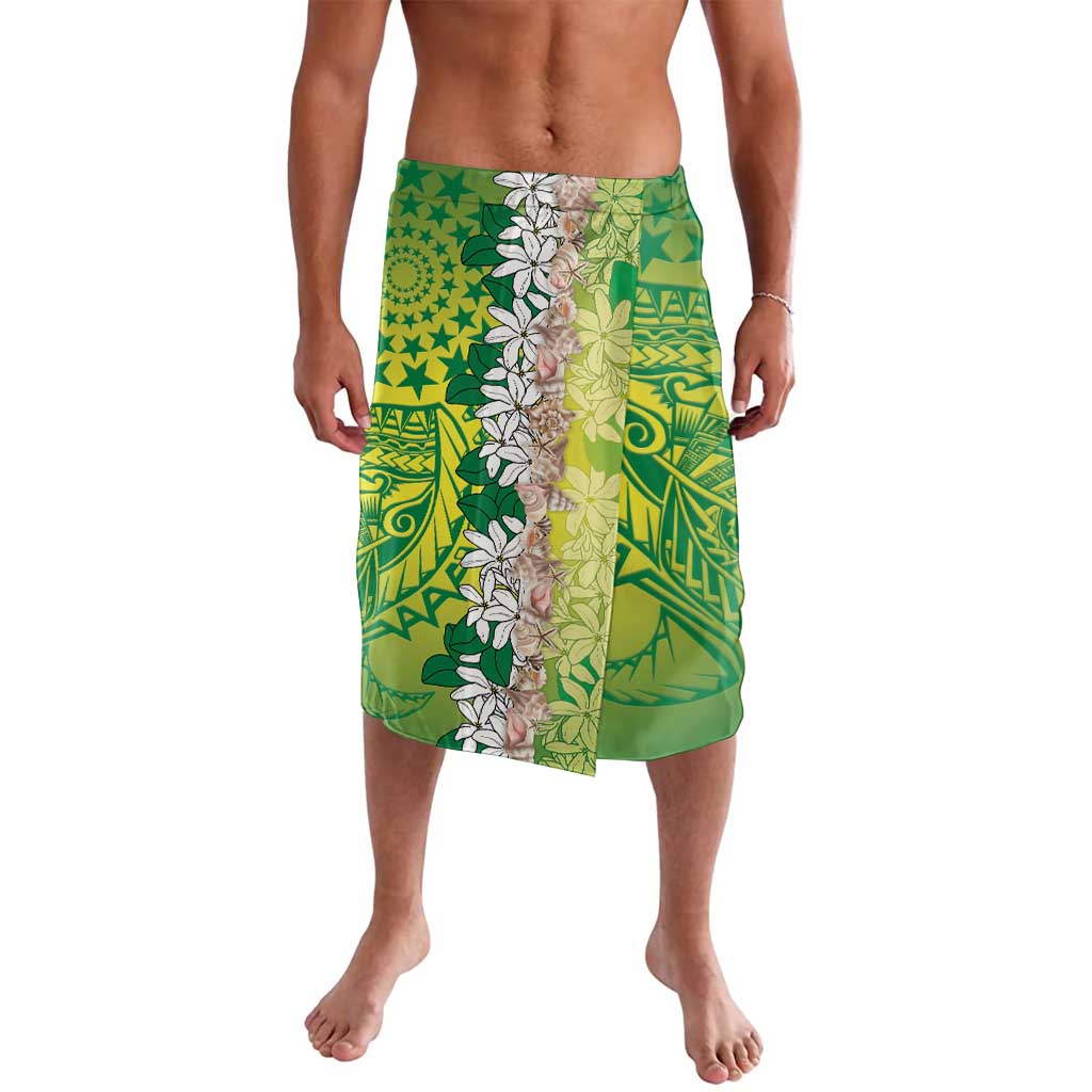 Cook Islands Tiare Maori With Conch Shell Lavalava Pasifika Fest Polynesian Tattoo Green LT14 Green - Polynesian Pride