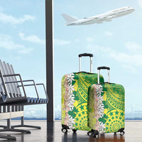 Cook Islands Tiare Maori With Conch Shell Luggage Cover Pasifika Fest Polynesian Tattoo Green LT14 - Polynesian Pride