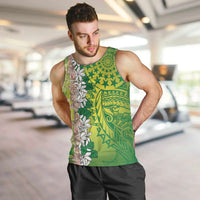Cook Islands Tiare Maori With Conch Shell Men Tank Top Pasifika Fest Polynesian Tattoo Green LT14 Green - Polynesian Pride