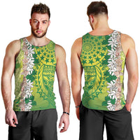 Cook Islands Tiare Maori With Conch Shell Men Tank Top Pasifika Fest Polynesian Tattoo Green LT14 - Polynesian Pride