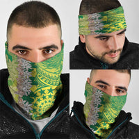 Cook Islands Tiare Maori With Conch Shell Neck Gaiter Pasifika Fest Polynesian Tattoo Green