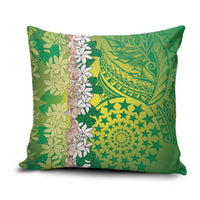 Cook Islands Tiare Maori With Conch Shell Pillow Cover Pasifika Fest Polynesian Tattoo Green LT14 Green - Polynesian Pride