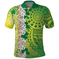 Cook Islands Tiare Maori With Conch Shell Polo Shirt Pasifika Fest Polynesian Tattoo Green LT14 Green - Polynesian Pride